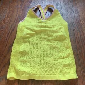 Nike SPHERE DRY SEAMLESS dress TANK TOP Tennis Shirt golf Women Sz M Yellow Pink